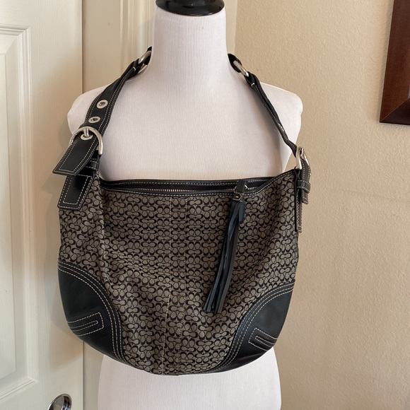 Coach hobo shoulder bag. Black/gray - Picture 2 of 10